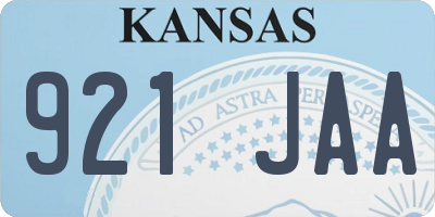 KS license plate 921JAA
