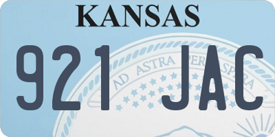 KS license plate 921JAC