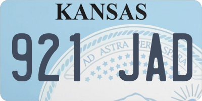 KS license plate 921JAD