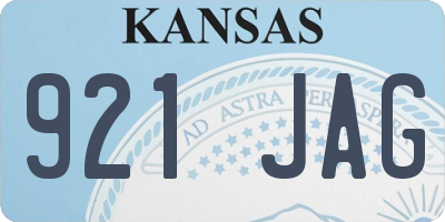 KS license plate 921JAG