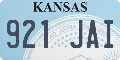 KS license plate 921JAI