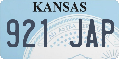 KS license plate 921JAP
