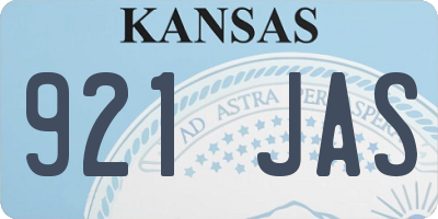 KS license plate 921JAS