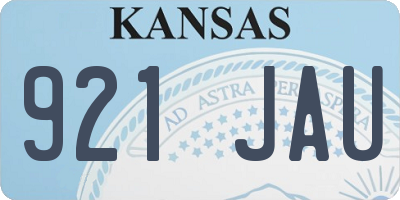 KS license plate 921JAU