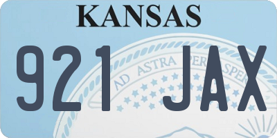 KS license plate 921JAX