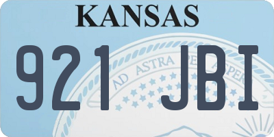 KS license plate 921JBI