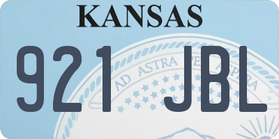 KS license plate 921JBL