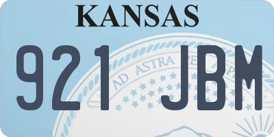 KS license plate 921JBM