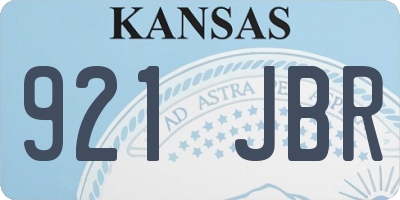 KS license plate 921JBR