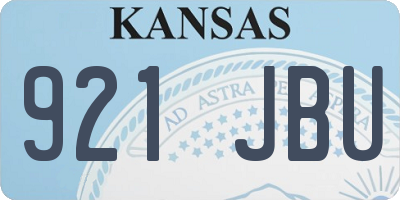 KS license plate 921JBU