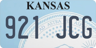 KS license plate 921JCG