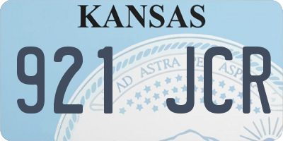 KS license plate 921JCR