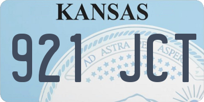 KS license plate 921JCT