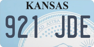 KS license plate 921JDE