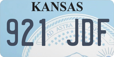 KS license plate 921JDF