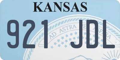 KS license plate 921JDL