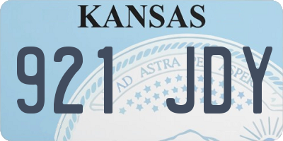 KS license plate 921JDY