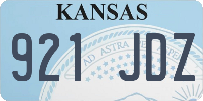 KS license plate 921JDZ