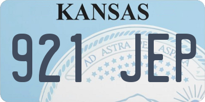 KS license plate 921JEP