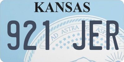 KS license plate 921JER