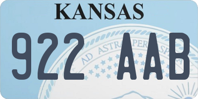 KS license plate 922AAB