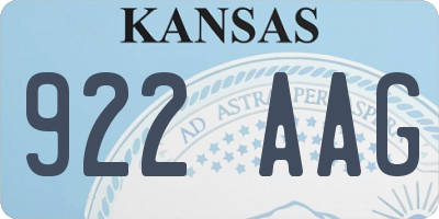 KS license plate 922AAG