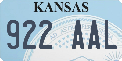 KS license plate 922AAL