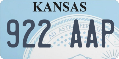 KS license plate 922AAP