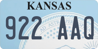 KS license plate 922AAQ
