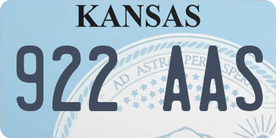KS license plate 922AAS