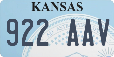 KS license plate 922AAV