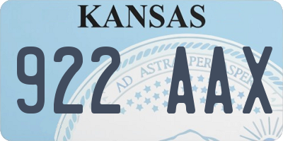 KS license plate 922AAX