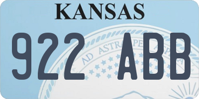 KS license plate 922ABB