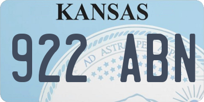 KS license plate 922ABN