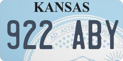 KS license plate 922ABY