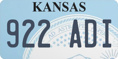 KS license plate 922ADI