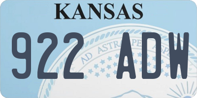 KS license plate 922ADW