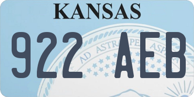 KS license plate 922AEB