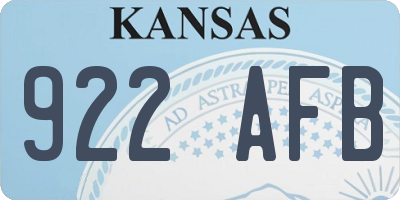 KS license plate 922AFB