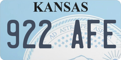 KS license plate 922AFE