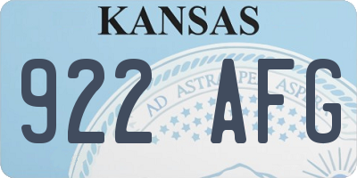 KS license plate 922AFG