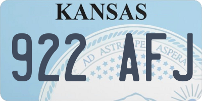 KS license plate 922AFJ