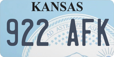 KS license plate 922AFK