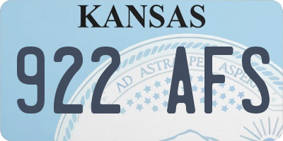 KS license plate 922AFS