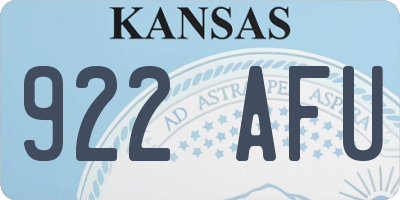 KS license plate 922AFU