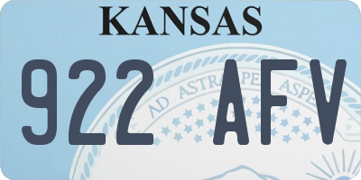 KS license plate 922AFV