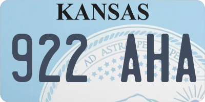 KS license plate 922AHA