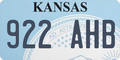 KS license plate 922AHB