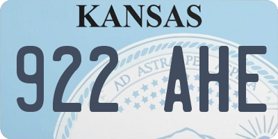 KS license plate 922AHE