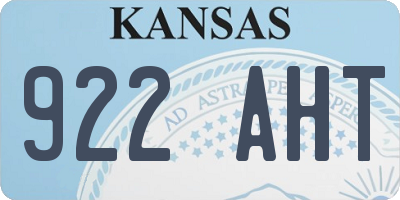 KS license plate 922AHT